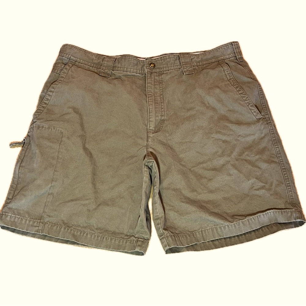 Columbia Shorts Men's 36 Brown Flat Front Zip Pocket Hiking Outdoors Gorpcore